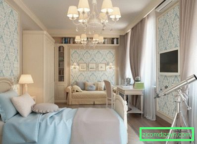 Tradicionalni Apartman Spavaća soba Dizajn interijera Idealna klasična pozadina Pozadina Bijela konusna nijansirana luster - Imageelf